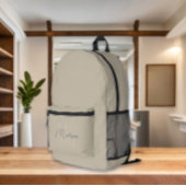 Monogram Beige Modern Minimalist Bedrukte Rugzak