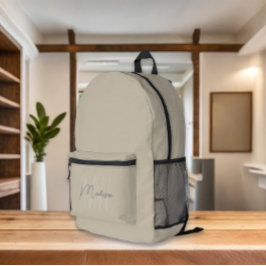 Monogram Beige Modern Minimalist Bedrukte Rugzak