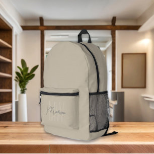 Monogram Beige Modern Minimalist Bedrukte Rugzak