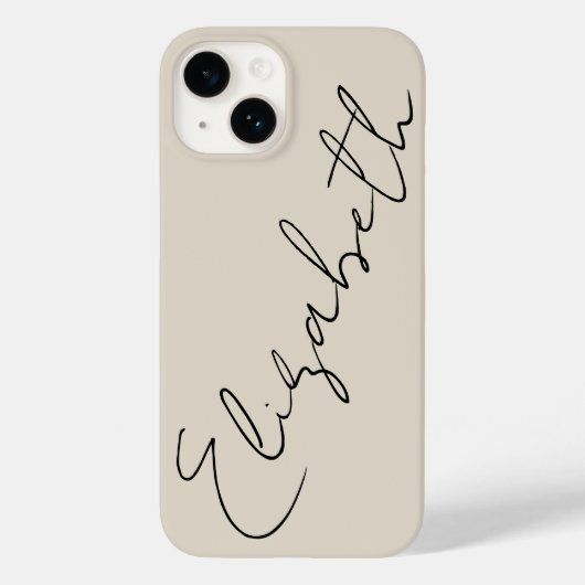 Monogram Beige Modern minimalistische eminine Case-Mate iPhone Case (Achterkant)