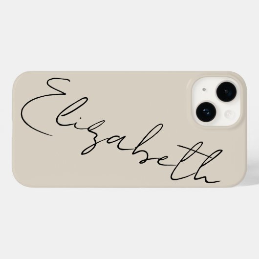 Monogram Beige Modern minimalistische eminine Case-Mate iPhone Case (Achterkant (horizontaal))