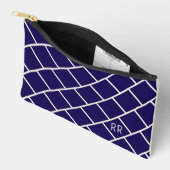 Monogram Beige & Navy Blau Stijlvolle Trellis Patr Etui (Open)