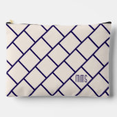 Monogram Beige & Navy Blau Stijlvolle Trellis Patr Etui (Voorkant)