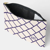 Monogram Beige & Navy Blau Stijlvolle Trellis Patr Etui (Open)