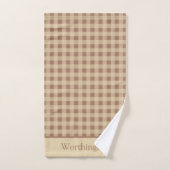 Monogram Beige Roest Buffel Plaid Landelijk Bad Handdoek (Handdoek)
