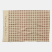 Monogram Beige Roest Buffel Plaid Landelijk Landel Theedoek (Horizontaal)