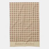 Monogram Beige Roest Buffel Plaid Rustisch Landeli Theedoek (Verticaal)