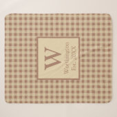 Monogram Beige Roestbruin Buffalo Strepen Rustieke Sherpa Deken (Voorkant (horizontaal))