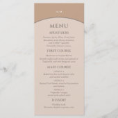 Monogram Beige Roze Minimalistische Japanse bruilo Menu (Voorkant)