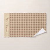 Monogram Beige Rust Buffalo Pset Rustisch Land Bad Handdoek (Handdoek)
