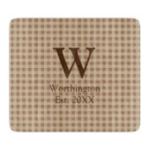 Monogram Beige Rust Buffalo Pset Rustisch Land Snijplank (Voorkant)
