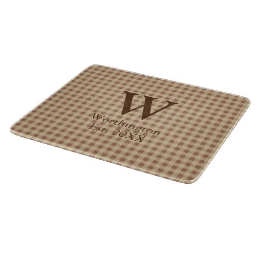 Monogram Beige Rust Buffalo Pset Rustisch Land Snijplank (Hoek)