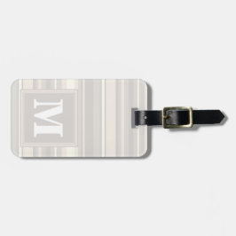 Monogram beige strepen bagagelabel