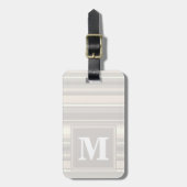 Monogram beige strepen bagagelabel (Voorkant verticaal)