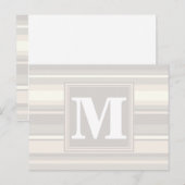 Monogram beige strepen briefkaart (Voorkant / Achterkant)