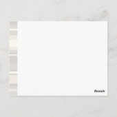 Monogram beige strepen briefkaart (Achterkant)