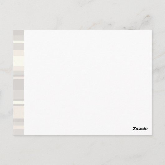 Monogram beige strepen briefkaart (Achterkant)