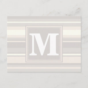 Monogram beige strepen briefkaart