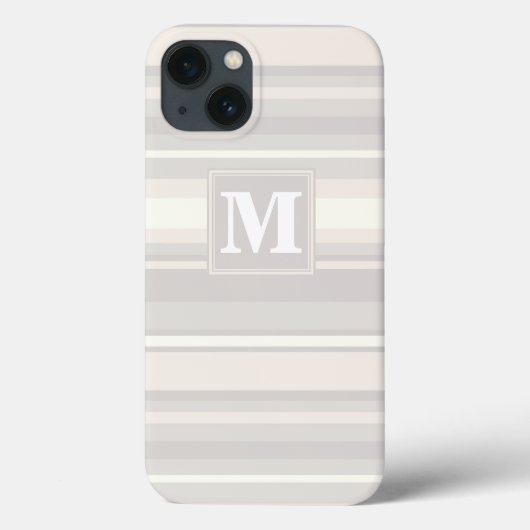 Monogram beige strepen Case-Mate iPhone hoesje (Achterkant)