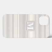 Monogram beige strepen Case-Mate iPhone hoesje (Achterkant (horizontaal))