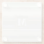 Monogram beige strepen glazen onderzetter (Achterkant)