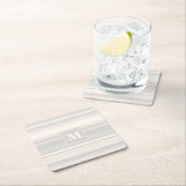 Monogram beige strepen kartonnen onderzetters (Insitu)