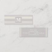 Monogram beige strepen mini visitekaartje (Voorkant / Achterkant)