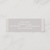 Monogram beige strepen mini visitekaartje (Achterkant)