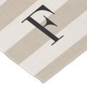 Monogram beige strepen | Moderne boerderij Korte Tafelloper (Hoek)