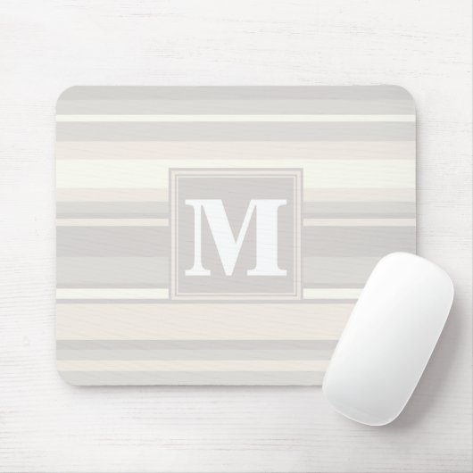 Monogram beige strepen muismat (Met muis)