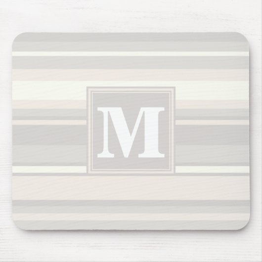 Monogram beige strepen muismat (Voorkant)