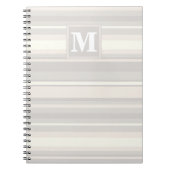 Monogram beige strepen notitieboek (Voorkant)
