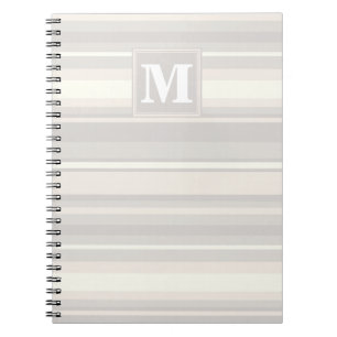 Monogram beige strepen notitieboek