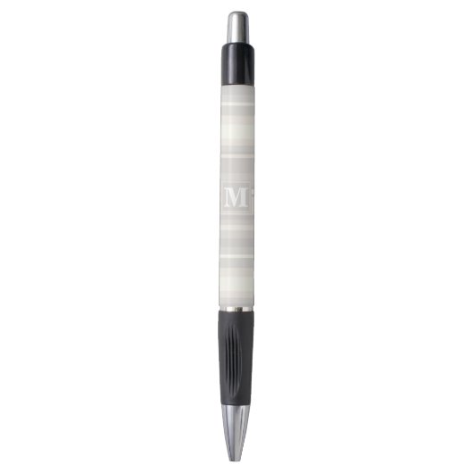 Monogram beige strepen pen (Voorkant Verticaal)