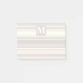 Monogram beige strepen post-it® notes (Voorkant)