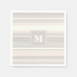 Monogram beige strepen servet