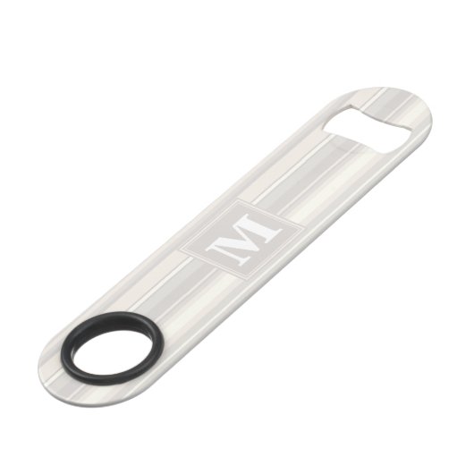 Monogram beige strepen speed flessenopener (Voorkant Gekanteld)