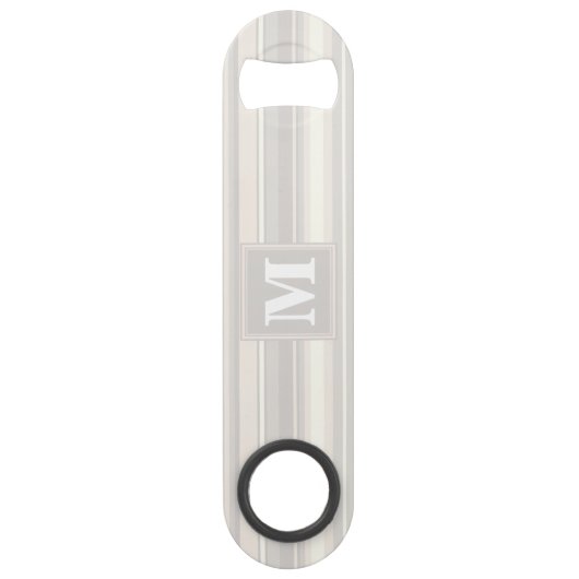 Monogram beige strepen speed flessenopener (Voorkant)