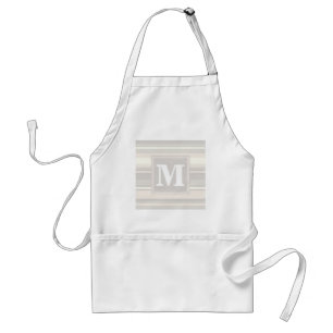 Monogram beige strepen standaard schort