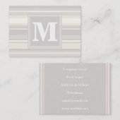 Monogram beige strepen visitekaartje (Voorkant / Achterkant)
