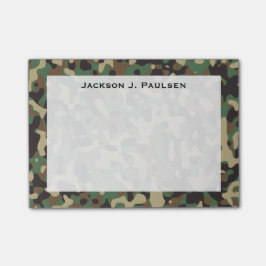 Monogram Beige, Tan, Bruin, Groen, Grijs Camouflag Post-it® Notes