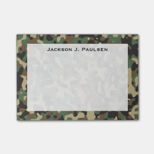 Monogram Beige, Tan, Bruin, Groen, Grijze Camoufla Post-it® Notes