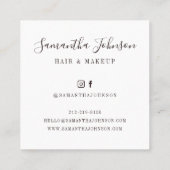 Monogram Beige Tufted patroon haar en make-up Vierkante Visitekaartje (Achterkant)