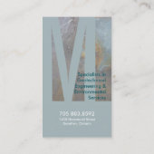 Monogram Beige Turquoise Engineering Visitekaartje (Achterkant)