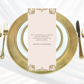 Monogram Beige Victoriaans Vintage Wedding Menu