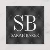 Monogram Beklede Padding Vierkante Visitekaartje (Voorkant)