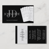 Monogram belastingaangifte 1040 formulieren zwart visitekaartje (Voorkant / Achterkant)