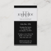 Monogram belastingaangifte 1040 formulieren zwart visitekaartje (Achterkant)