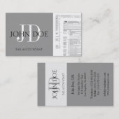 Monogram belastingadministrateur 1040 getrainde zi visitekaartje (Voorkant / Achterkant)