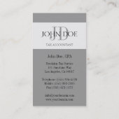 Monogram belastingadministrateur 1040 getrainde zi visitekaartje (Achterkant)